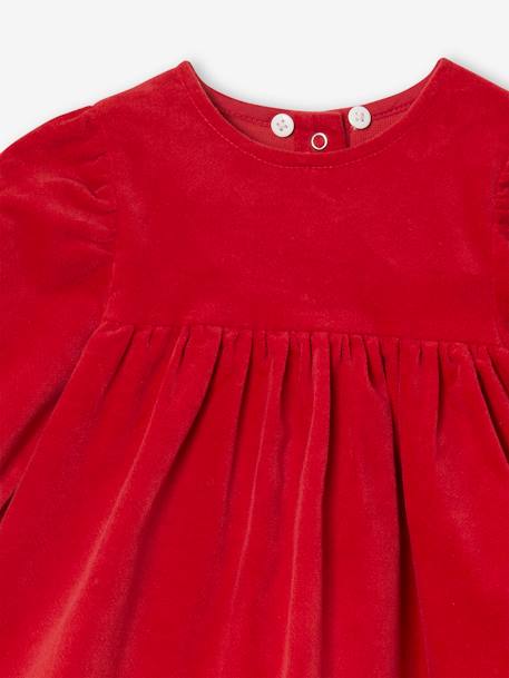 Baby-Set: Samtkleid & Strumpfhose rot 4