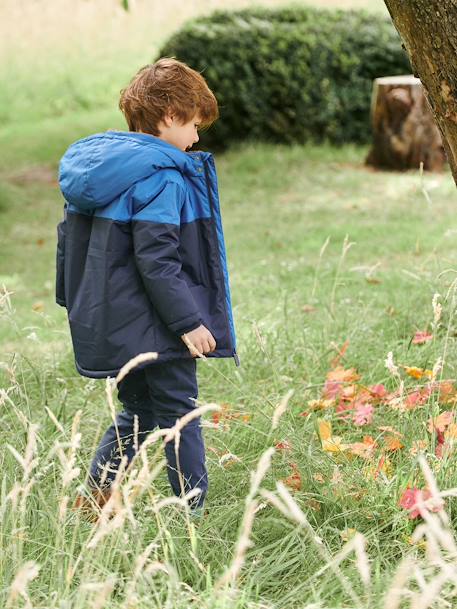 Jungen Funktionsjacke mit Recycling-Polyester - blau+braun - 8