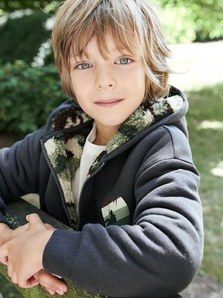 Jungen Sweatjacke mit Teddyfleece-Futter anthrazit 5