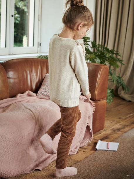 Mädchen Cord-Leggings camelfarben+marine+smaragdgrün 6