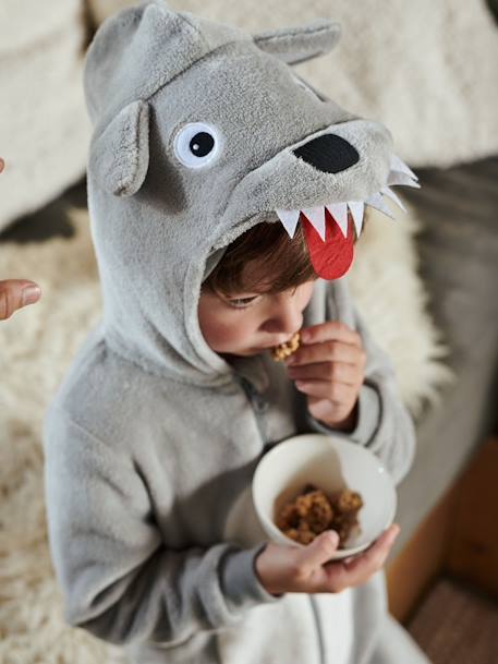 Jungen Overall/Onesie, Wolf - hellgrau - 9