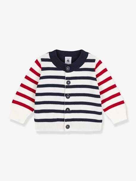 Baby Strickjacke, Baumwolle PETIT BATEAU wollweiß 1