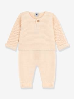 Babymode-Baby-Sets-Baby-Set: Strickjacke & Hose PETIT BATEAU, Bio-Baumwolle