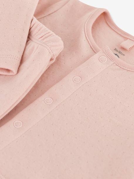 Baby-Set: Jäckchen & Hose PETIT BATEAU, Bio-Baumwolle Oeko-Tex rosa 3