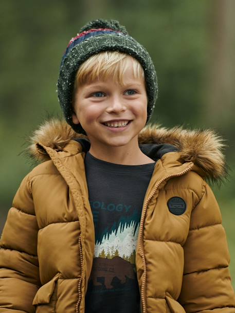 Jungen Jacke & Handschuhe mit Recyclingmaterial blau+braun+tannengrün 8