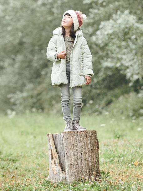 Lange Mädchen Winterjacke mit Recycling-Polyester - dark blue+grün - 6