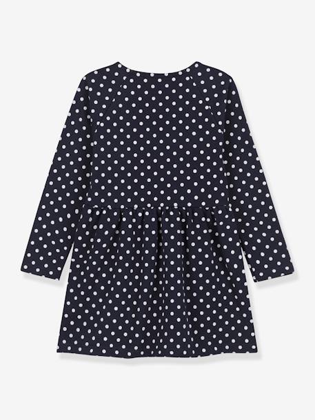 Mädchen Sweatkleid mit Tupfenmuster PETIT BATEAU - marine - 2