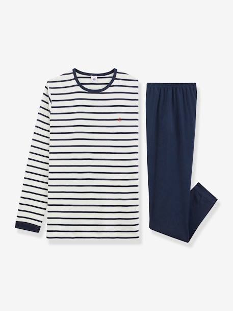 Jungen Schlafanzug PETIT BATEAU Oeko-Tex wollweiß 3