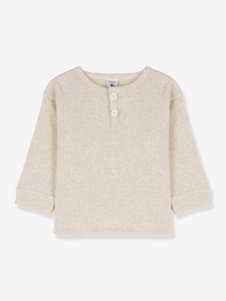 Baby Shirt PETIT BATEAU, Bio-Baumwolle - beige meliert - 1