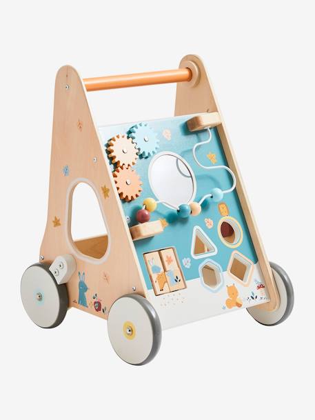 Activity-Lauflernwagen mit Bremsen, Holz FSC® blau waldfreunde+rosa/pink jungle+salbeigrün pandafreunde 7