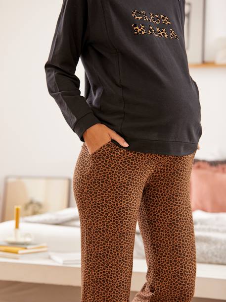 Weite Umstandshose mit Animalprint braun leoprint 5