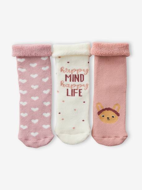 3er-Pack Mädchen Baby Socken, Hasen/Herzen Oeko-Tex - zartrosa - 2