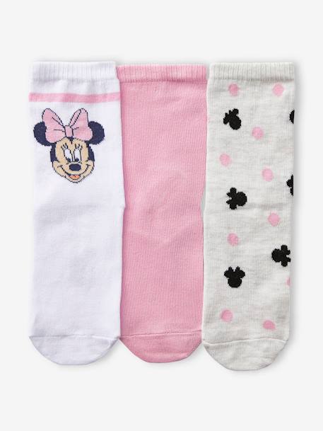 3er-Pack Kinder Socken Disney MINNIE MAUS Oeko-Tex - rosa/weiß/grau meliert - 2