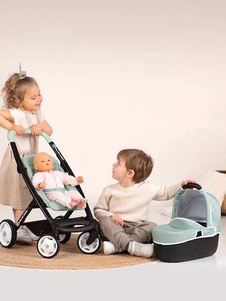 Puppenkinderwagen, 3-in-1-Kombi-Kinderwagen Maxi Cosi SMOBY grün+rosa 3