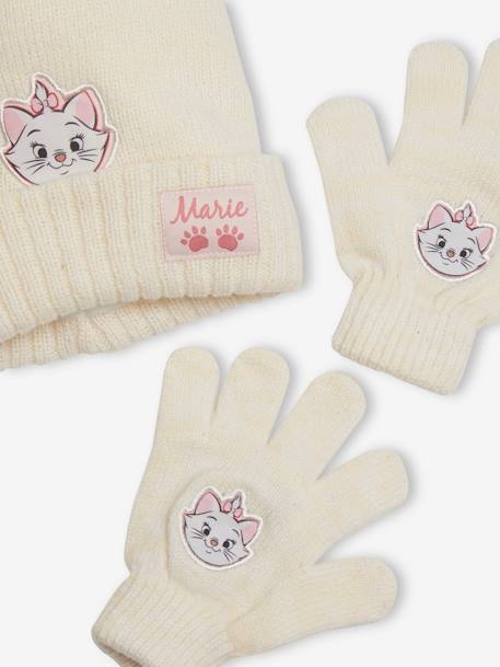 Kinder-Set Disney ARISTOCATS MARIE: Mütze & Handschuhe beige meliert/rosa 2