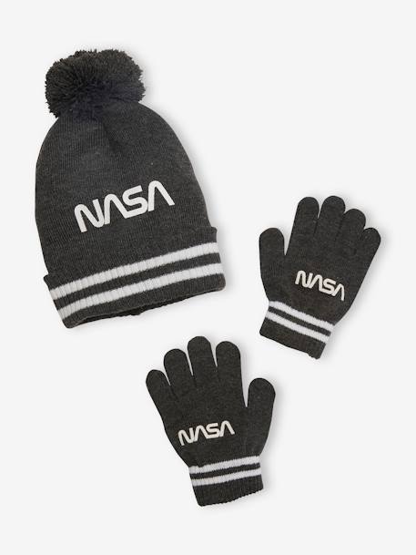 Kinder-Set NASA: Mütze & Handschuhe anthrazit 1