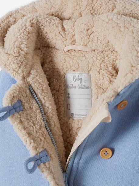 Baby Wintermantel mit Webpelzfutter und Recycling-Polyester - hellblau - 3