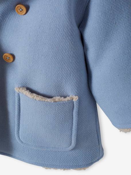 Baby Wintermantel mit Webpelzfutter und Recycling-Polyester - hellblau - 4