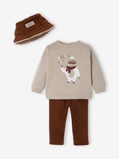 Babymode-Baby-Set: Sweatshirt, Hose & Hut