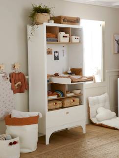 Kinderzimmer-Kindermöbel-Babyzimmer 2-in-1-Wickelkommode NOUGATINE mit Regalaufsatz