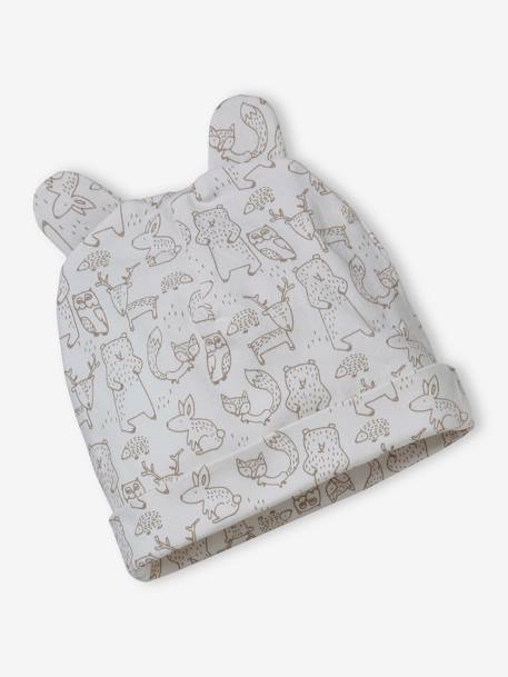 Baby-Set aus Jersey: Mütze, Fäustlinge & Halstuch in Beutel, personalisierbar taupe 4