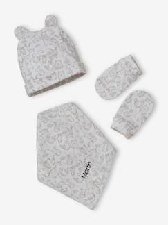 Babymode-Baby-Set aus Jersey: Mütze, Fäustlinge & Halstuch in Beutel, personalisierbar