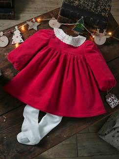 Babymode-Baby-Set: Samtkleid & Strumpfhose