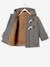 Baby Jacke mit Kapuze, Dufflecoat, Recycling-Polyester grau meliert+nachtblau 2