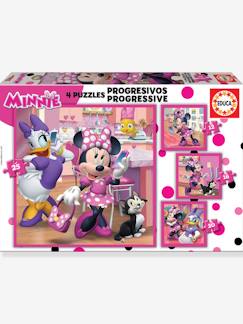 Spielzeug-Lernspielzeug-Puzzles-4er-Set Kinder Puzzles DISNEY MINNIE MAUS EDUCA, 15-25 Teile