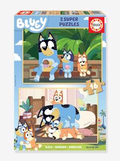 2er-Set Kinder Holz-Puzzles BLUEY EDUCA, 16 Teile  [numero-image]