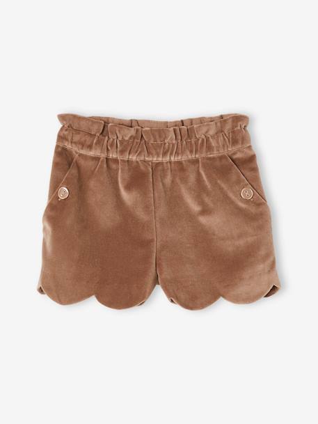 Mädchen Samt-Shorts braun 1