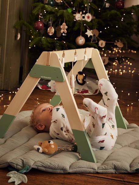 Baby Spielbogen aus Holz FSC® braun/grüner wald/bär+grün/tansania 11