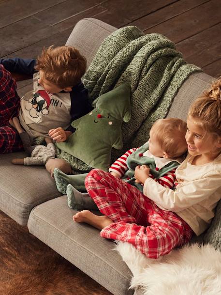 Kinderzimmer Kissen in Tannenbaum-Form, personalisierbar - grün - 1