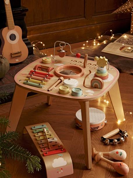 Baby Spieltisch mit Musikinstrumenten, Holz FSC® natur/mehrfarbig+rosa 7