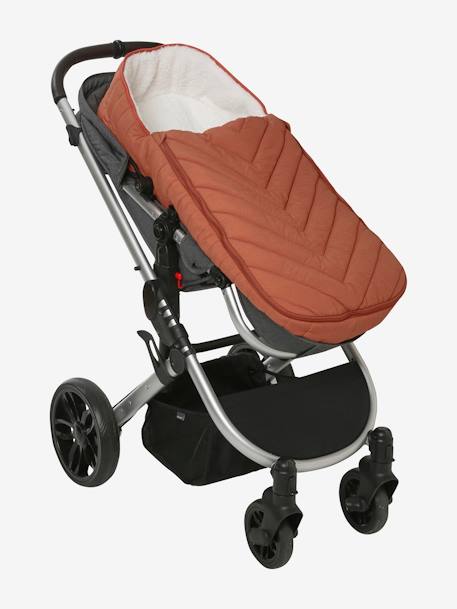 Gesteppter Kinderwagen-Ausfahrsack kupfer+nachtblau+salbeigrün 4