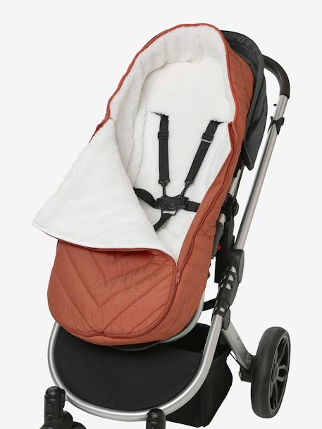 Gesteppter Kinderwagen-Ausfahrsack - kupfer+nachtblau+salbeigrün - 5