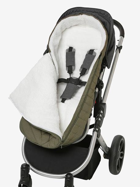 Gesteppter Kinderwagen-Ausfahrsack - kupfer+nachtblau+salbeigrün - 15