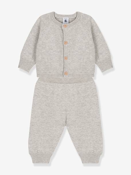 Baby-Set: Strickjacke & Hose PETIT BATEAU - weiß - 3