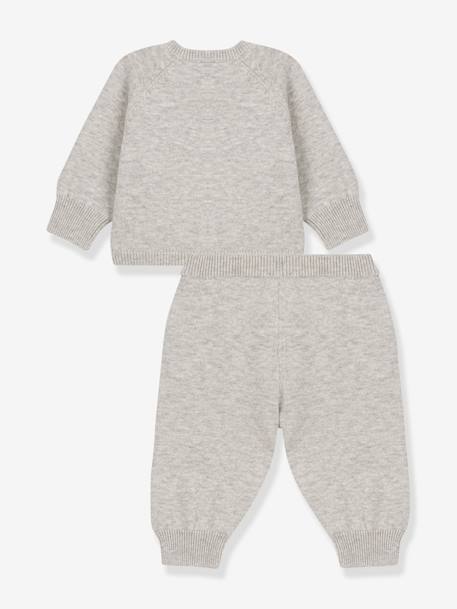 Baby-Set: Strickjacke & Hose PETIT BATEAU weiß 2