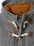 Baby Jacke mit Kapuze, Dufflecoat, Recycling-Polyester grau meliert+nachtblau 5