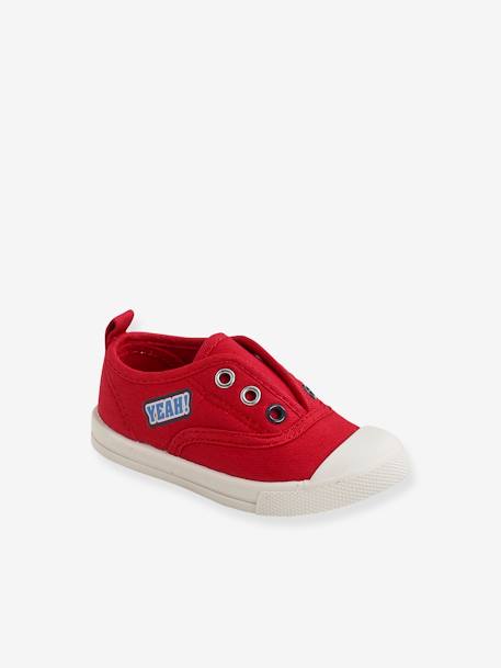 Baby Stoff-Sneakers mit Gummizug - blau+rot - 11