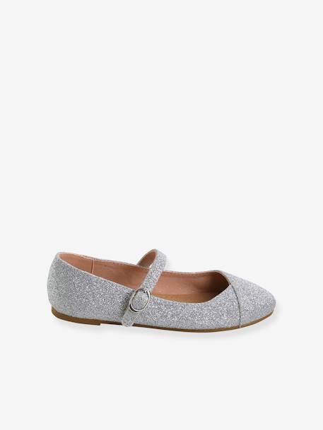 Mädchen Ballerinas blau+silber 10