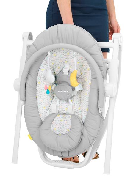 Babywippe COMPACT'UP BADABULLE grau/weiß+hellgrau/candy 23