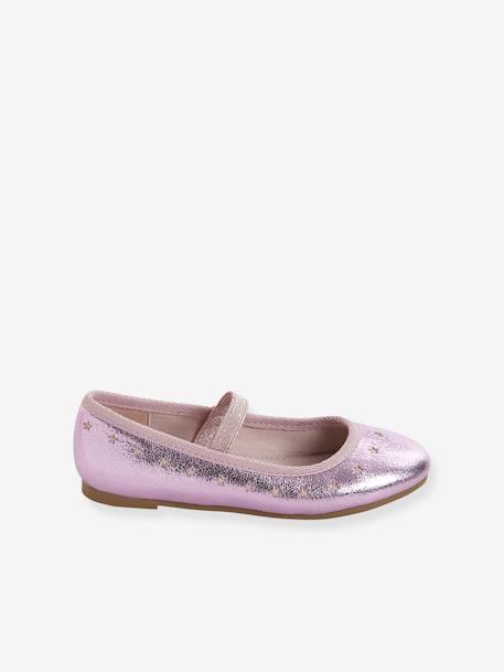 Mädchen Ballerinas, Gummizug - gold+rosa - 7