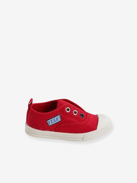 Baby Stoff-Sneakers mit Gummizug - blau+rot - 12