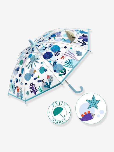 Kinder Regenschirm DJECO mit Meermotiven blau 1