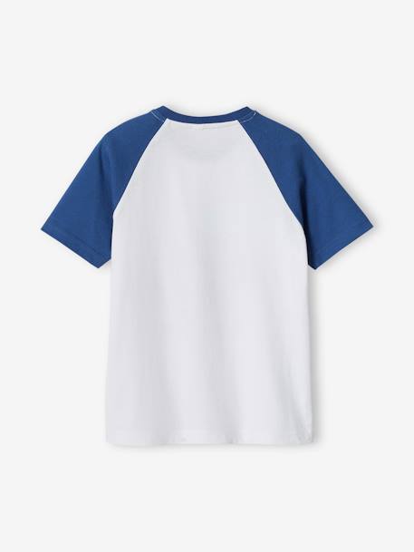 Jungen T-Shirt mit Kontrastärmeln blau+salbeigrün 2