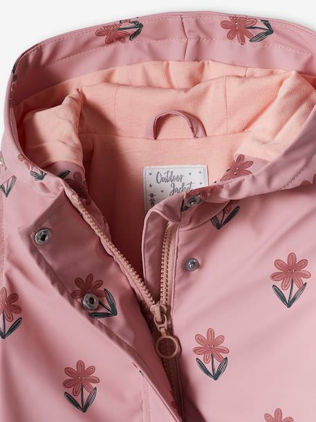 Mädchen Regenjacke, Blumen gelb bedruckt+rosa bedruckt+rosa bedruckt kirschen+salbeigrün 13