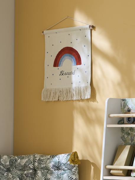 Kinderzimmer Regenbogen-Wandbehang, personalisierbar weiß/blau 4