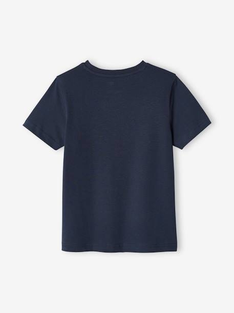 Jungen T-Shirt mit Schriftzug oder Print BASIC Oeko-Tex gelb+königsblau+nachtblau 8